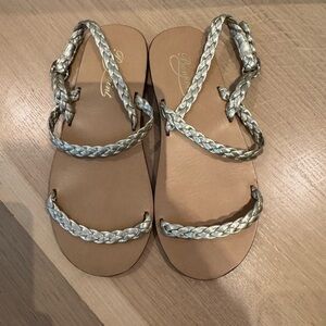Silver Braided Sandals
